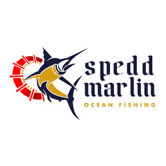 Logo spedd marlin ocean fishing 