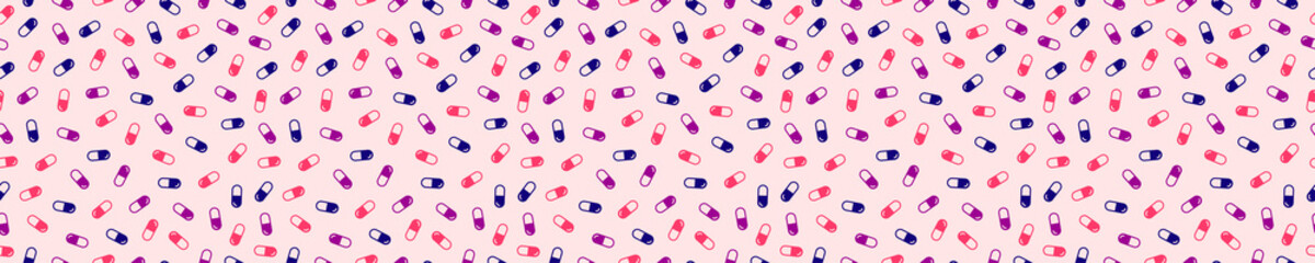 Seamless pattern with colorful pills