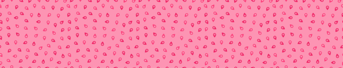 Seamless pattern with map pin icons and pink background