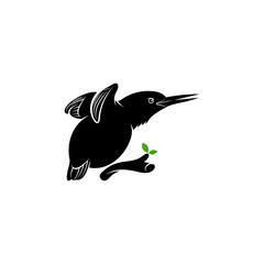 King fisher bird silhouette vector illustration design concept. creative design