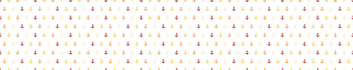 Seamless pattern with tiny yellow and orange anchors