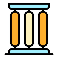 Uv lamp icon. Outline uv lamp vector icon color flat isolated