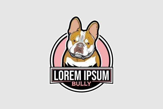 Cute Bulldog cartoon logo vector template