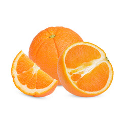 Fresh orange isolated on white background