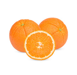 Fresh orange isolated on white background