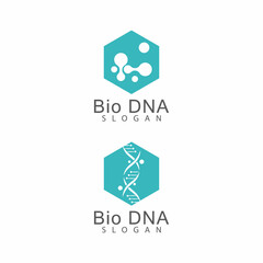 DNA gene Logo Template vector symbol illustration