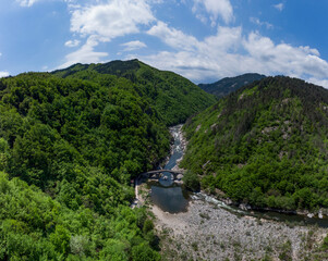 waterfall on the mountain river