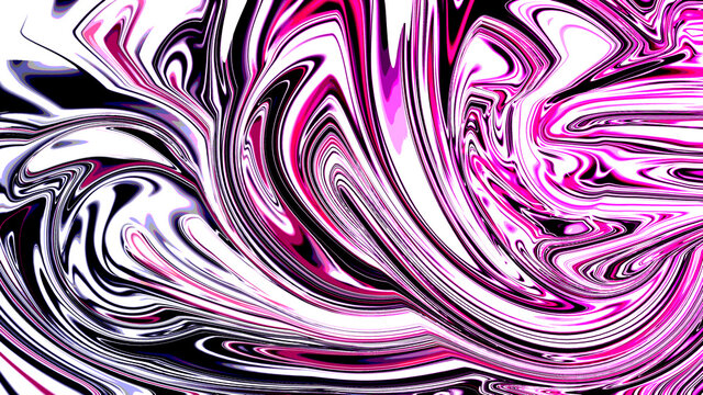 Abstract and colorful psychedelic background in black, purple and pink. Wallpaper. Modern art.