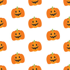 Pumpkin seamless pattern. Vector pattern with pumpkin for halloween.