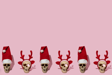 human skull with New Year details