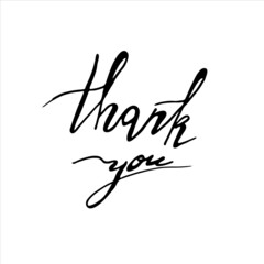Vector handwritten text Thank you.