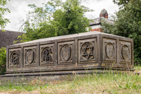 A very old grave crypt at Great Budworth Church, Great Budworth, Pickmere, Knutsford, Cheshire, UK