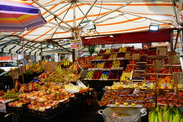 Ballarò market fruit seller, Palermo, Sicily, Italy