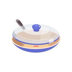 Frying pan with glass lid