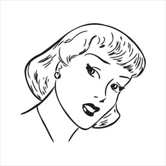 Portrait man winking at camera. Easy editable layered vector illustration.
