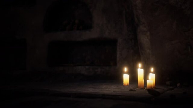 old dark stone underground Catacombs