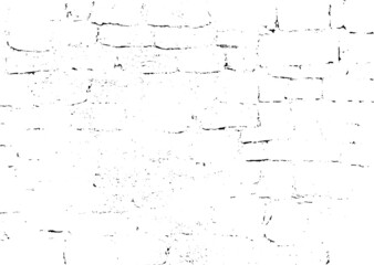 Old grungy clear retro brick wall of ancient city. Uneven soft pitted peeled surface brickwork of cellar worn. Ruined solid bumpy stiff blocks. Hard simple ragged holes brickwall for 3D grunge design