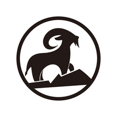 mountain goat logo icon illustration design