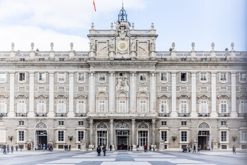 Fototapeta na wymiar Views of the Royal Palace of Madrid from outside and inside