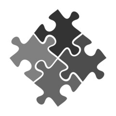 Obraz premium abstract simple jigsaw puzzle symbol, vector illustration