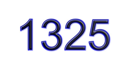 blue 1325 number 3d effect white background