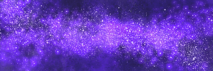 Space background with realistic nebula and lots of shining stars. Infinite universe and starry night. Colorful cosmos with stardust and the Milky Way. Magical color galaxy.