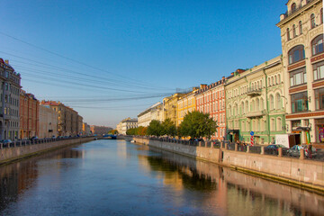 View of the Blue Bridge in St. Petersburg