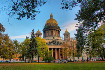 View of St. Isaac's Cathedral in St. Petersburg