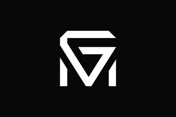 MG logo letter design on luxury background. GM logo monogram initials letter concept. MG icon logo design. GM elegant and Professional letter icon design on black background. M G GM MG - obrazy, fototapety, plakaty