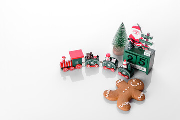 Christmas elements of decorations for decorating the New Year tree and preparing for the holiday