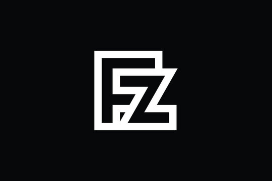 FZ logo letter design on luxury background. ZF logo monogram initials letter concept. FZ icon logo design. ZF elegant and Professional letter icon design on black background. F Z ZF FZ