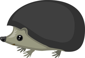 Cute cartoon hedgehog isolated on white background