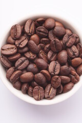 coffee beans on a white