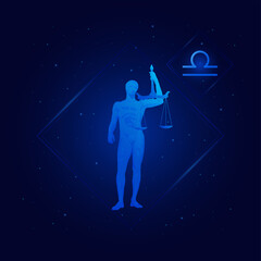 libra zodiac sign icons,llibra of Zodiac with galaxy stars background,Astrology horoscope with signs