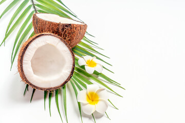 coconut with leaves