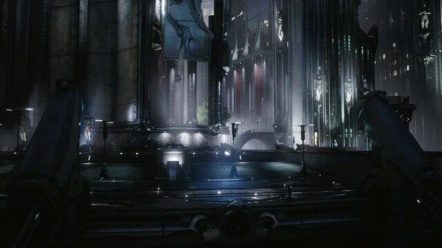 futuristic ciberpunk city at night
