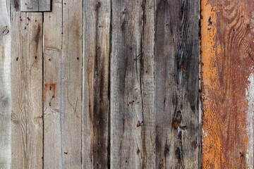Photo texture of old and worn wooden boards surface.