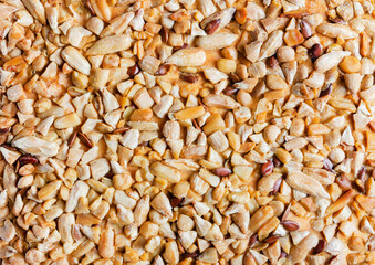 Close-up texture photo of backed seeds cookie.