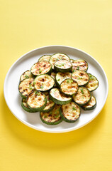 Roasted zucchini on plate
