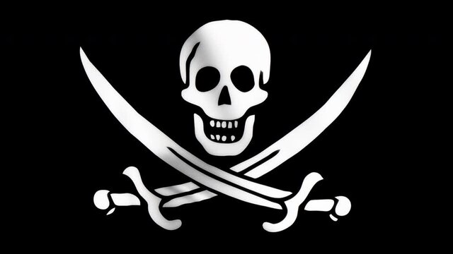 Jolly Roger Pirate Flag Looping Wave Animation