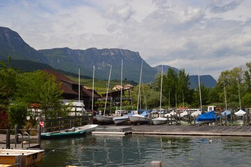 View to Lago di Caldaro mountains behind 