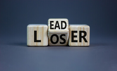 From loser to leader symbol. Turned wooden cubes and changed the word 'loser' to 'leader'....