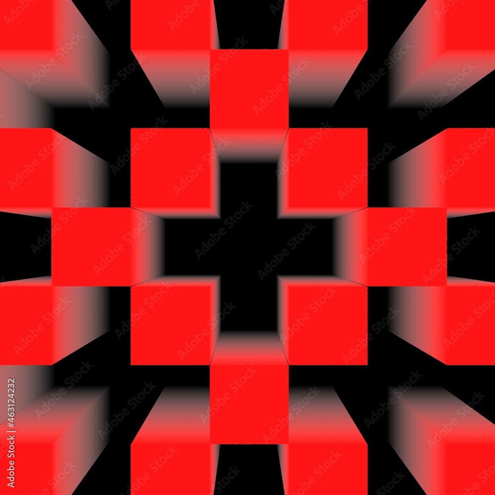 Poster red black and white 3d cross exploding layers