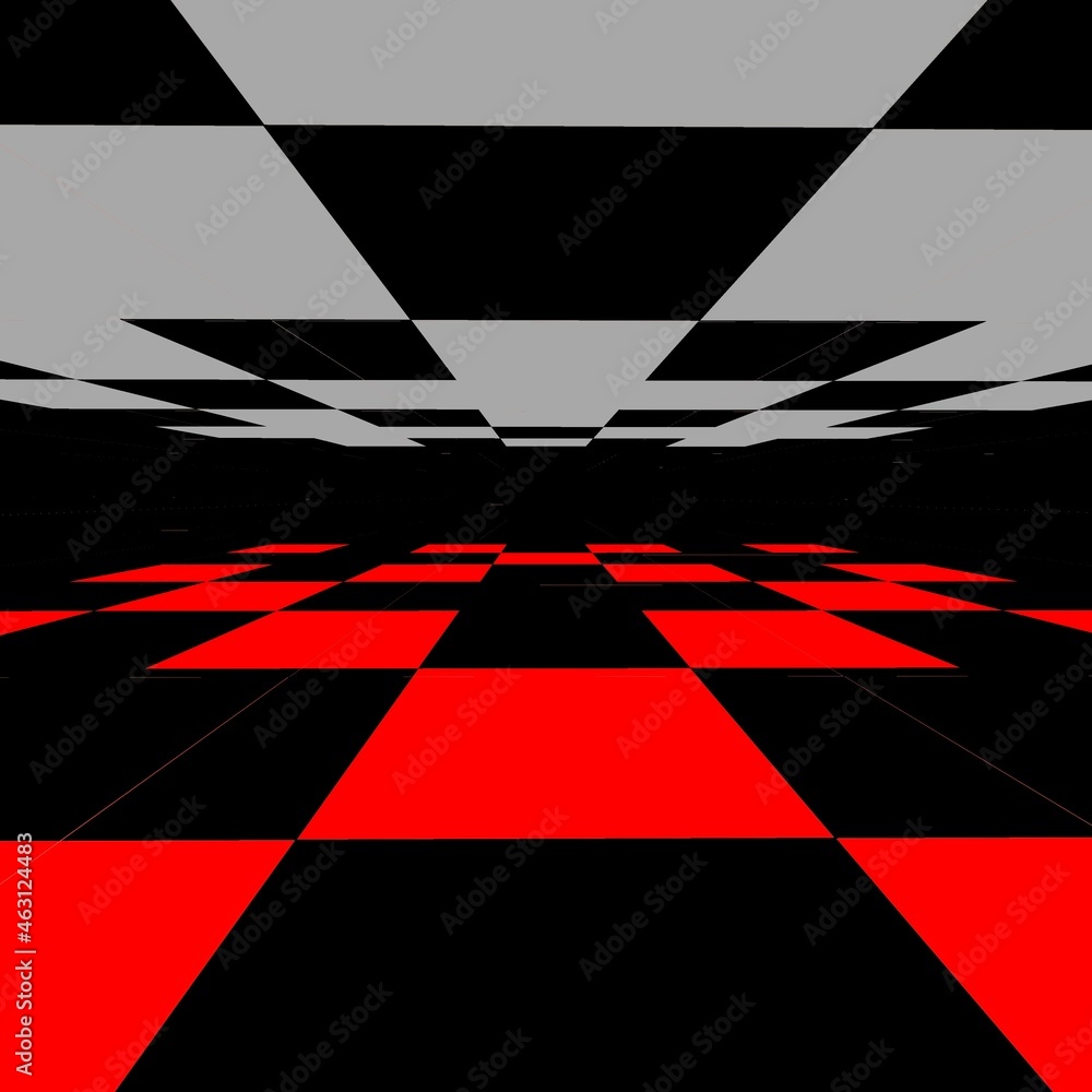 Poster red black and white 3d cross exploding layers