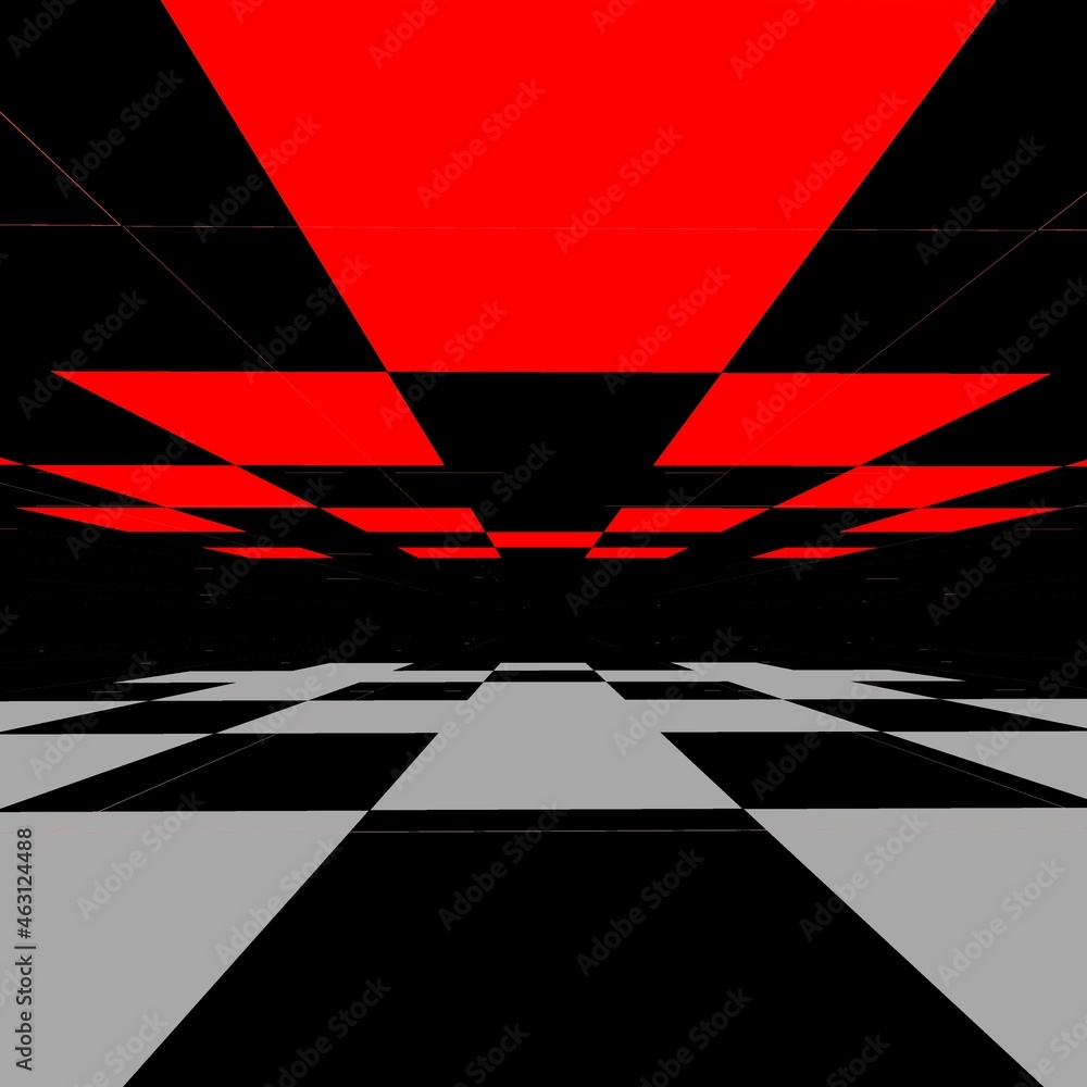 Poster red black and white 3d cross exploding layers