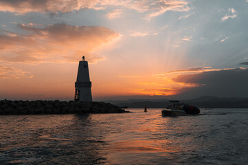 lighthouse at sunset