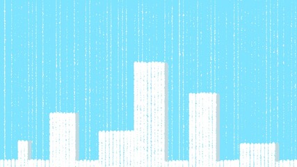 素朴な線だけで構成された町の風景イラスト