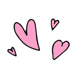 Vector elements on the theme of love, valentine's day, holiday. For your romantic design of cards, posters, invitations. Hand drawn doodles isolated on white background