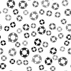 Black Lifebuoy icon isolated seamless pattern on white background. Lifebelt symbol. Vector