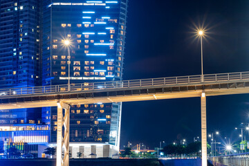 Macau city modern building landscape or cityscape at night, Casino of Asia travel landmark